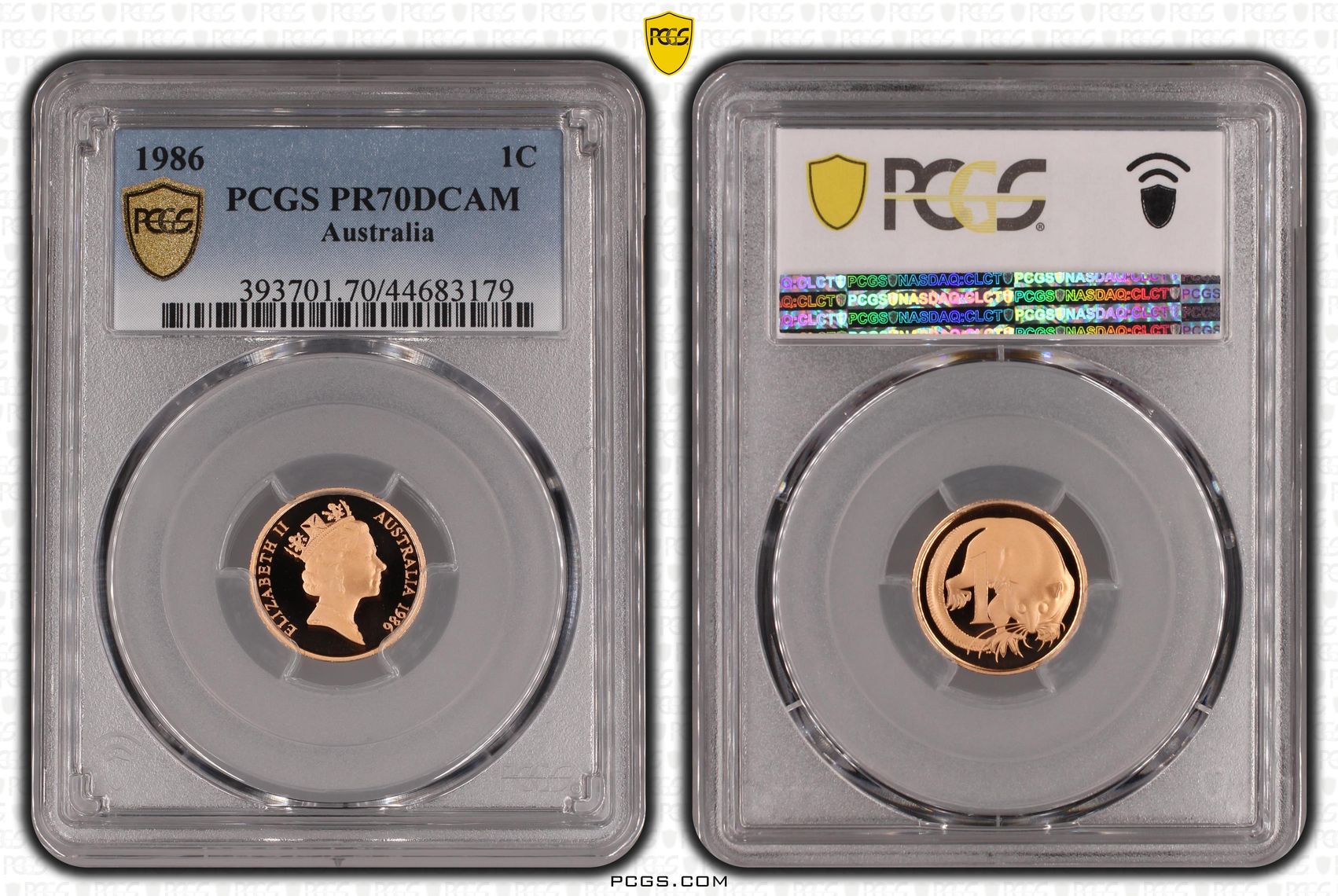 Elizabeth II, One Cent, 1986, PCGS PR70DCAM