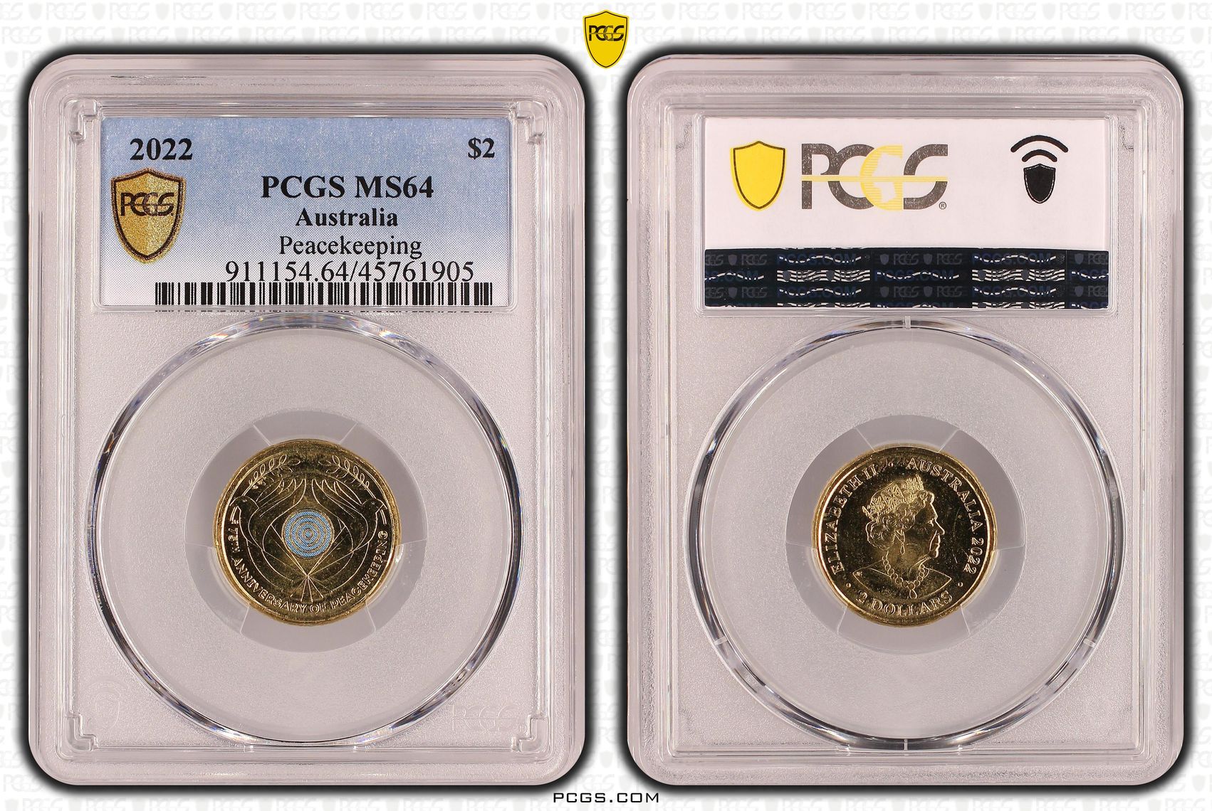 Elizabeth II, Peacekeeping, Two Dollar, 2022, PCGS MS64
