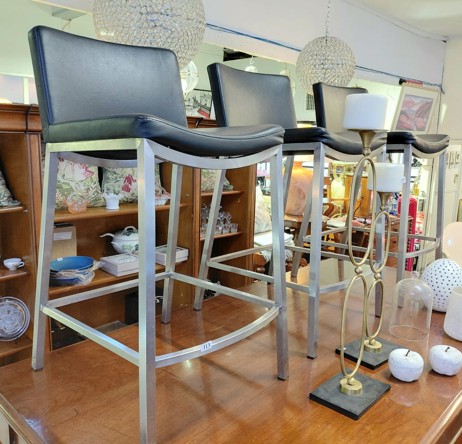 113 · THREE BAR STOOLS