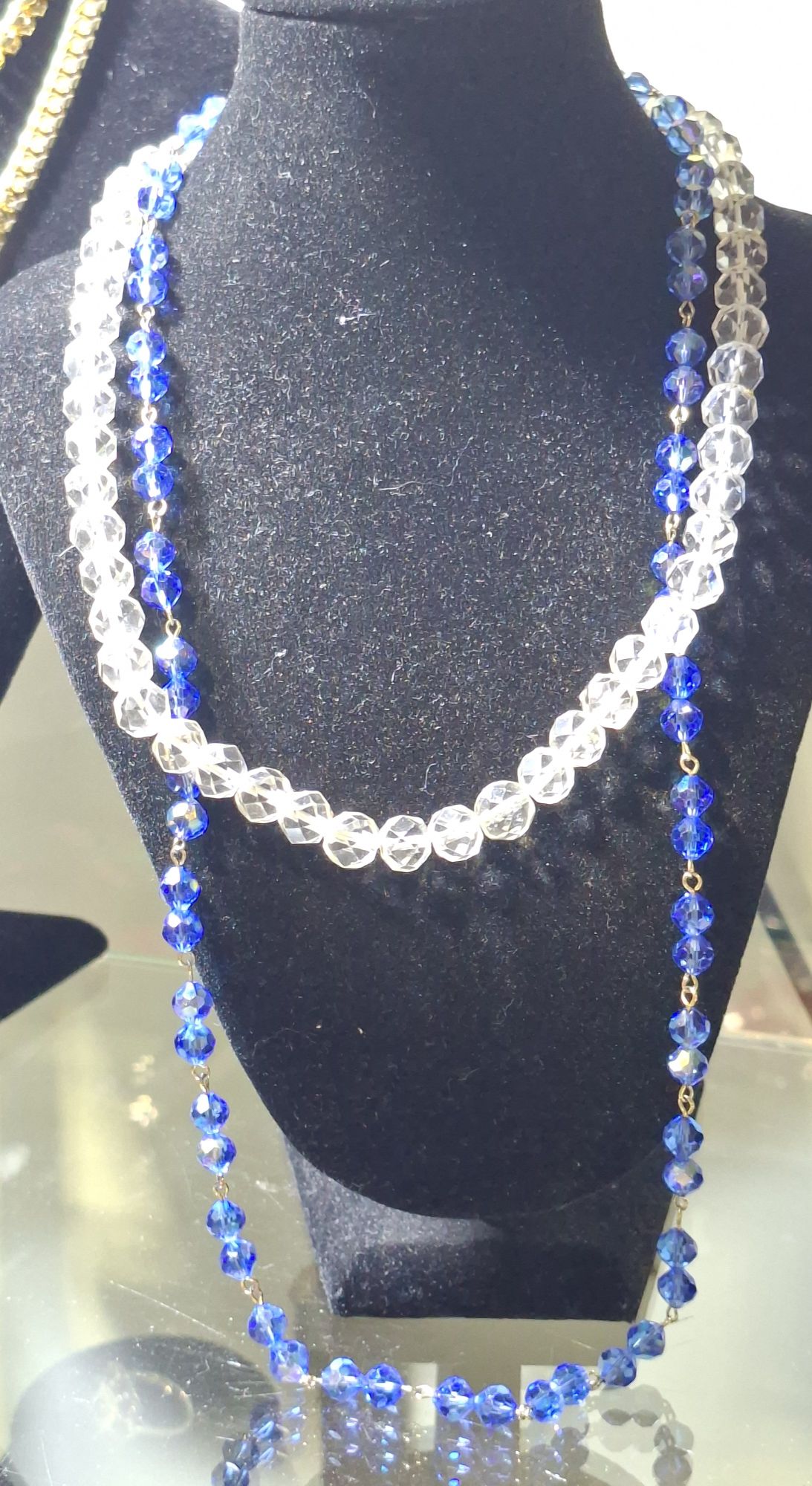 Two Vintage Crystal Necklaces