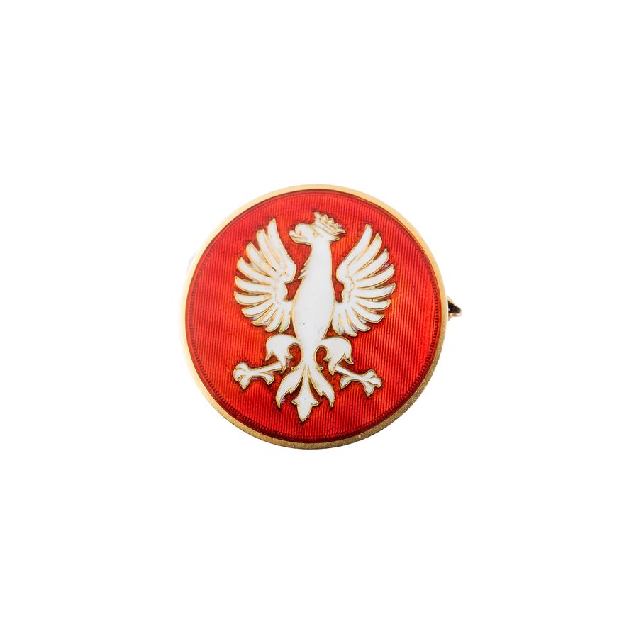 BROSZKA POLSKA PATRIOTYCZNA Z BIAŁYM ORŁEM, 2 POŁ. XX W.