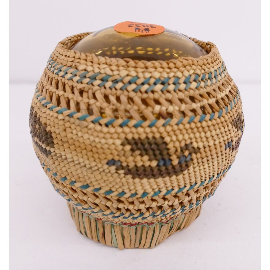 Old Makah Basketry Covered Fish Float- 3''
