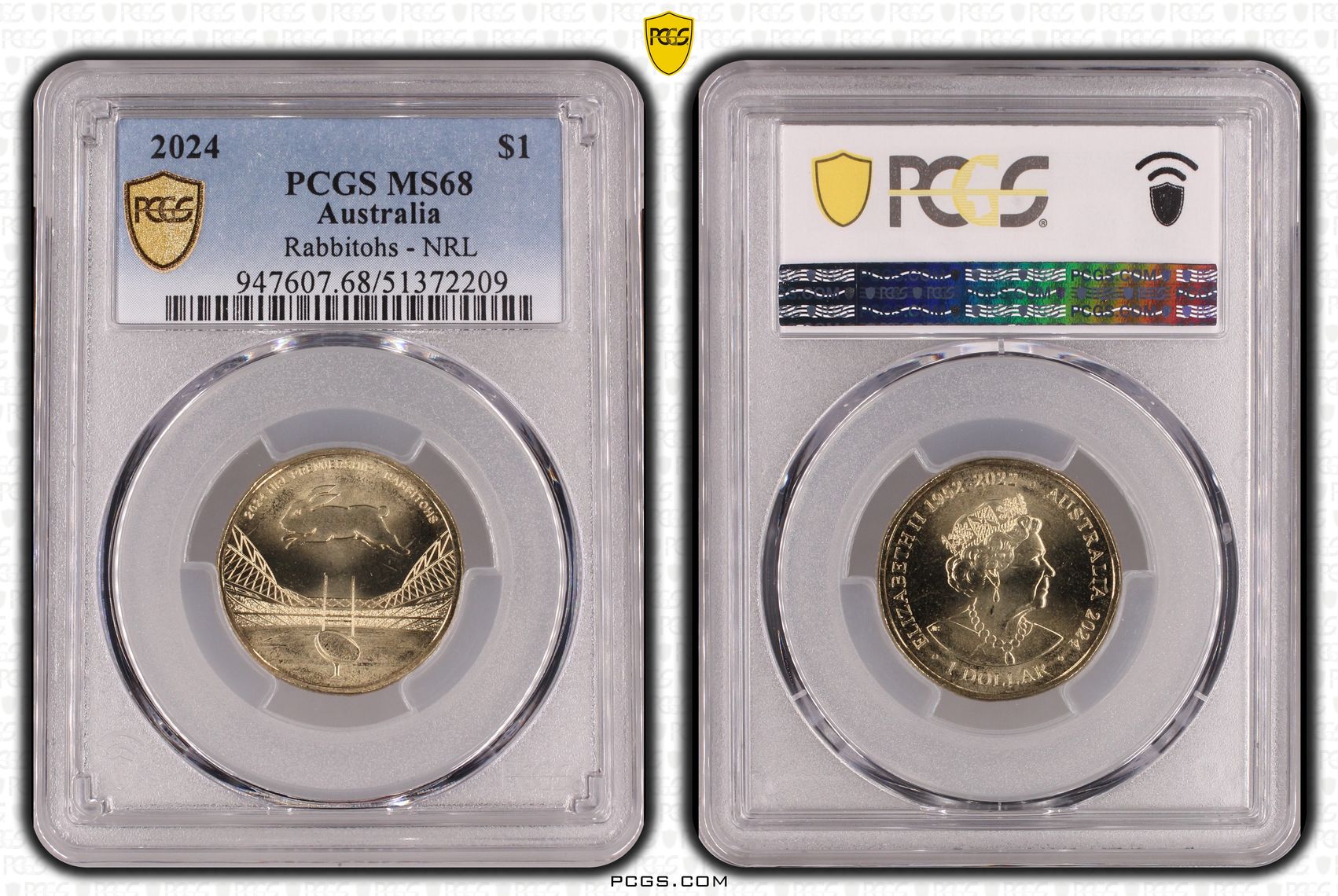 Rabbitohs - NRL, POP 6/0, One Dollar, 2024, PCGS MS68