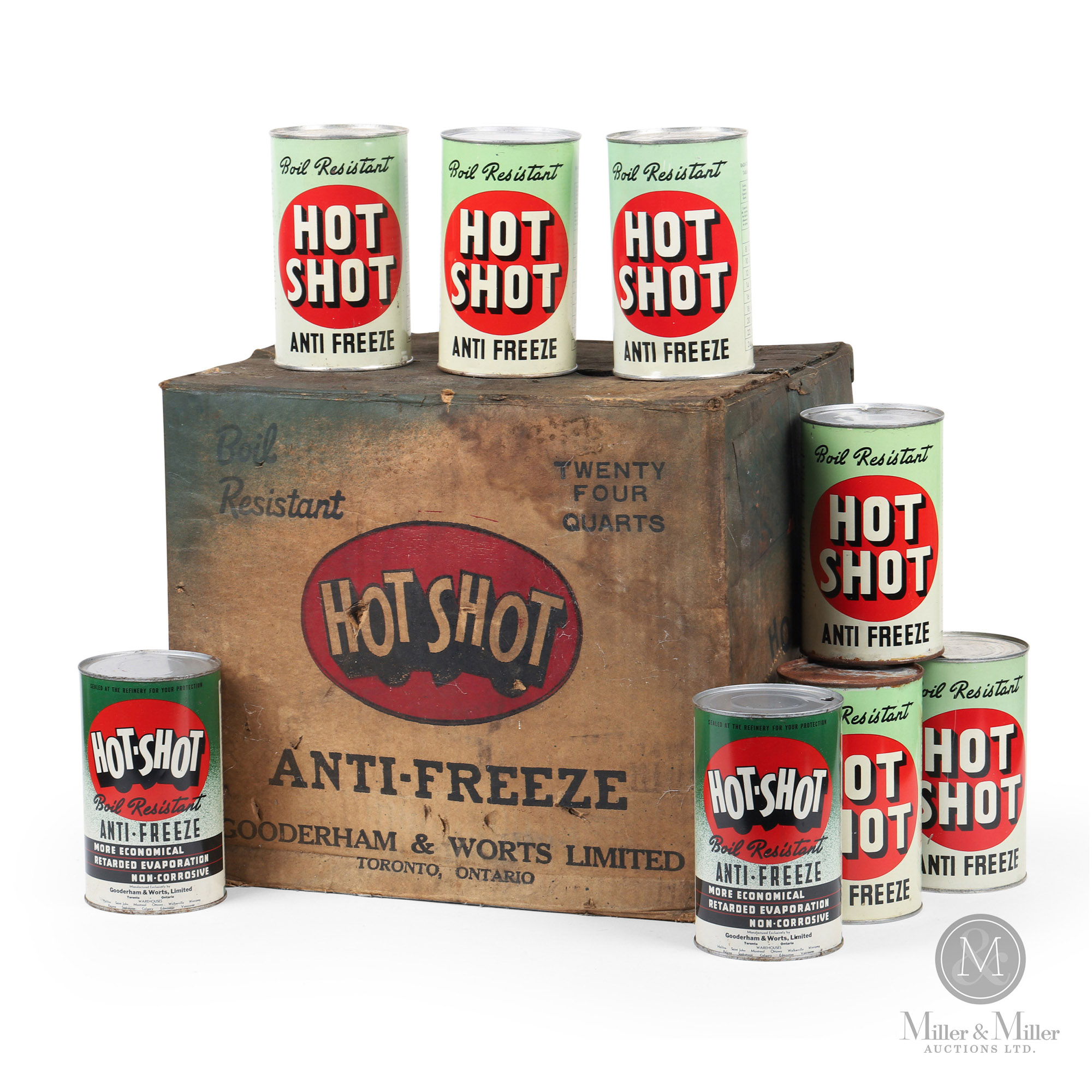 Hot Shot Antifreeze 1 Imperial Quart Cans with Box | Miller
