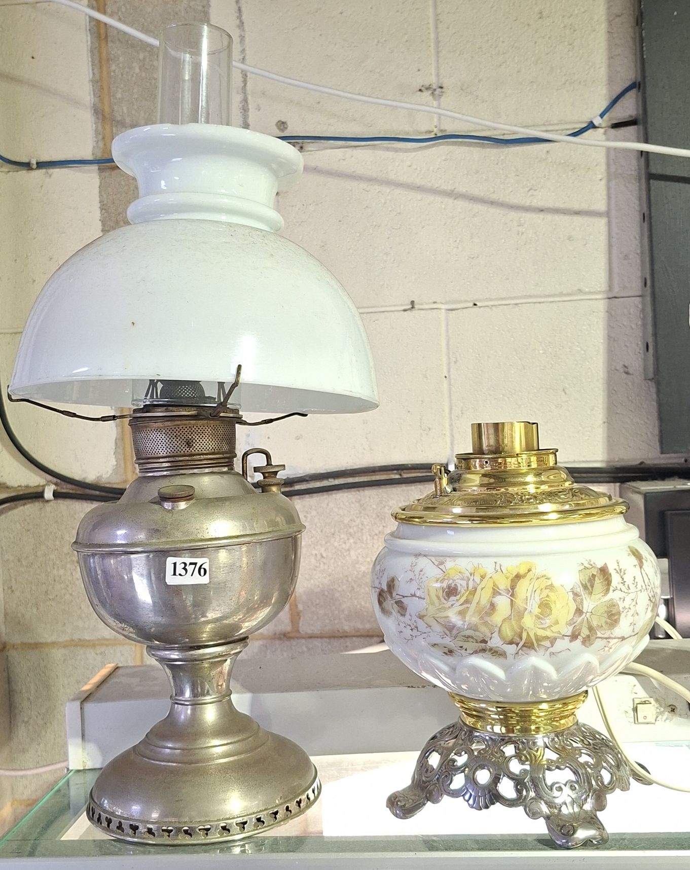TWO KEROSENE LAMPS