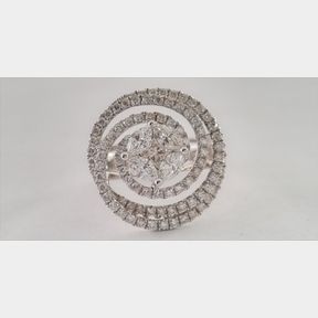 2.360CTS DIAMONDS(ROUNDS . TRILLION & 4 CORNER STAR) IN ONE OF A KIND DESIGNER 18CT WHITE GOLD RING COLOUR G/I CLARITY VS/SI - 51629/059