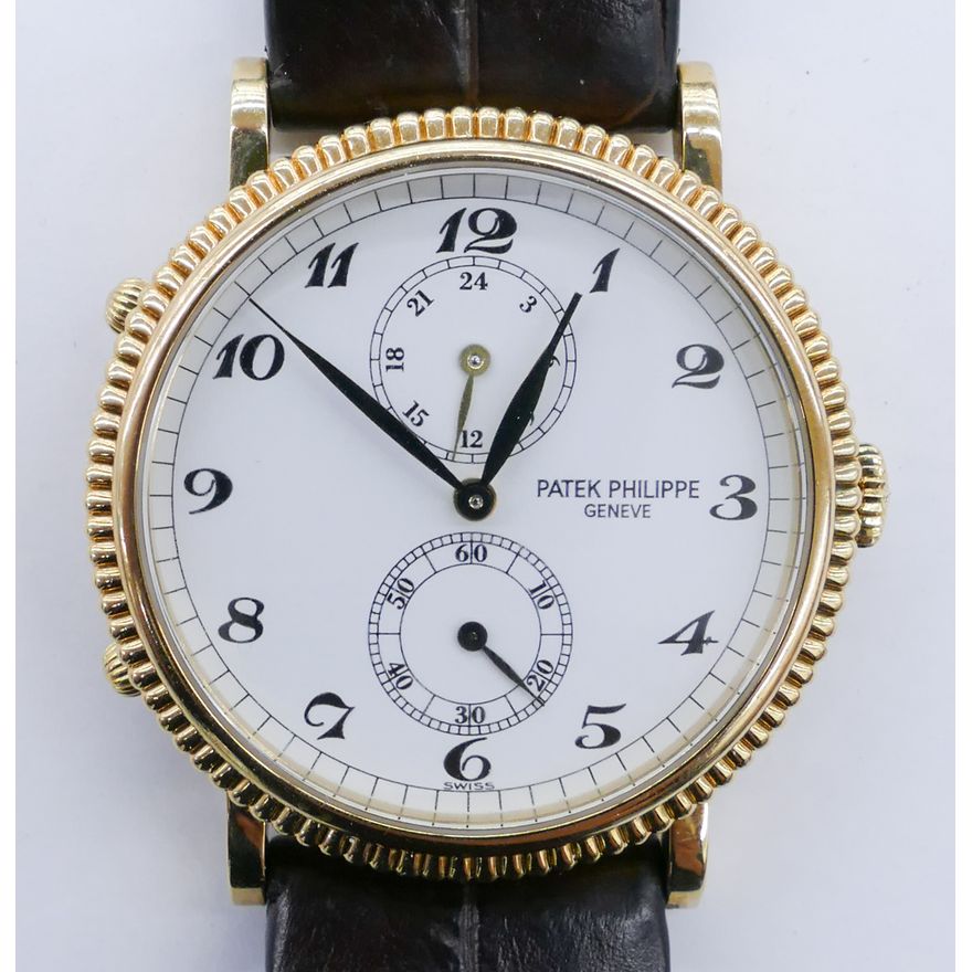 Men's Patek Philippe 18k Calatrava Travel Time Wristwatch