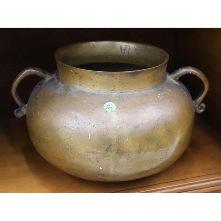 Old Indian or Persian Heavy Bronze Cooking Pot 14''