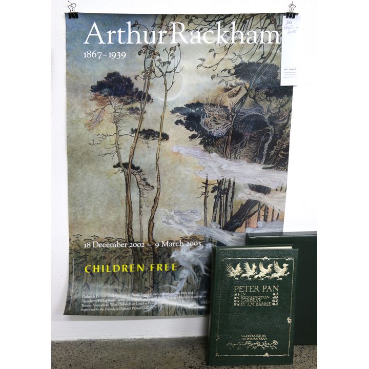 BARRIE, J.M.   [with Poster], Peter Pan in Kensington Gardens. Illustrated by Arthur Rackham.
