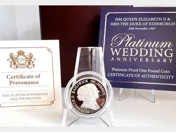 2017 JERSEY ELIZABETH II 'PLATINUM JUBILEE' PROOF PLATINUM 1 POUND COIN