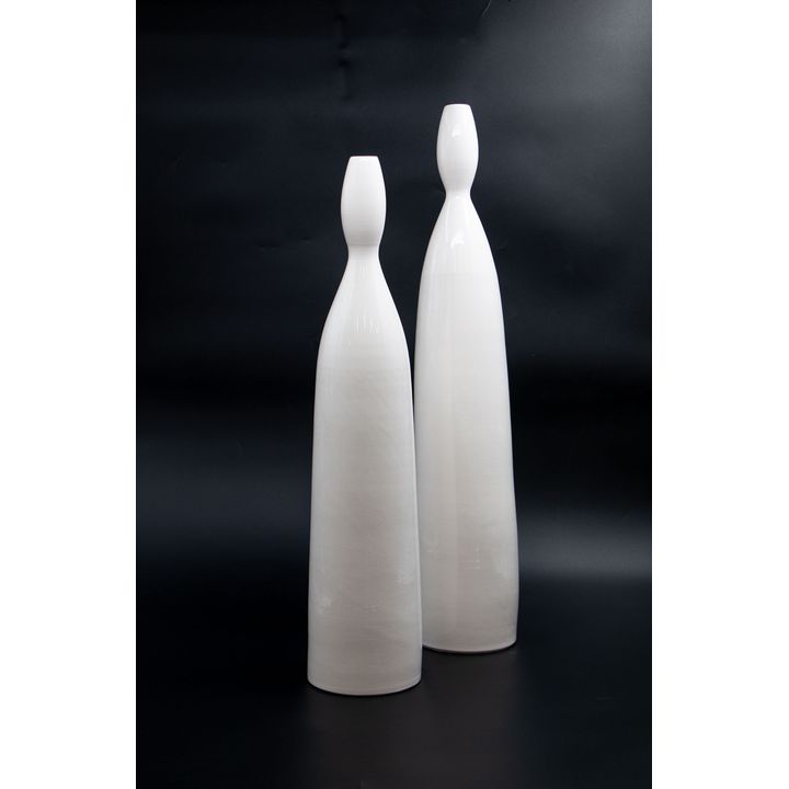 Graham Ambrose - Two large white bottle vases