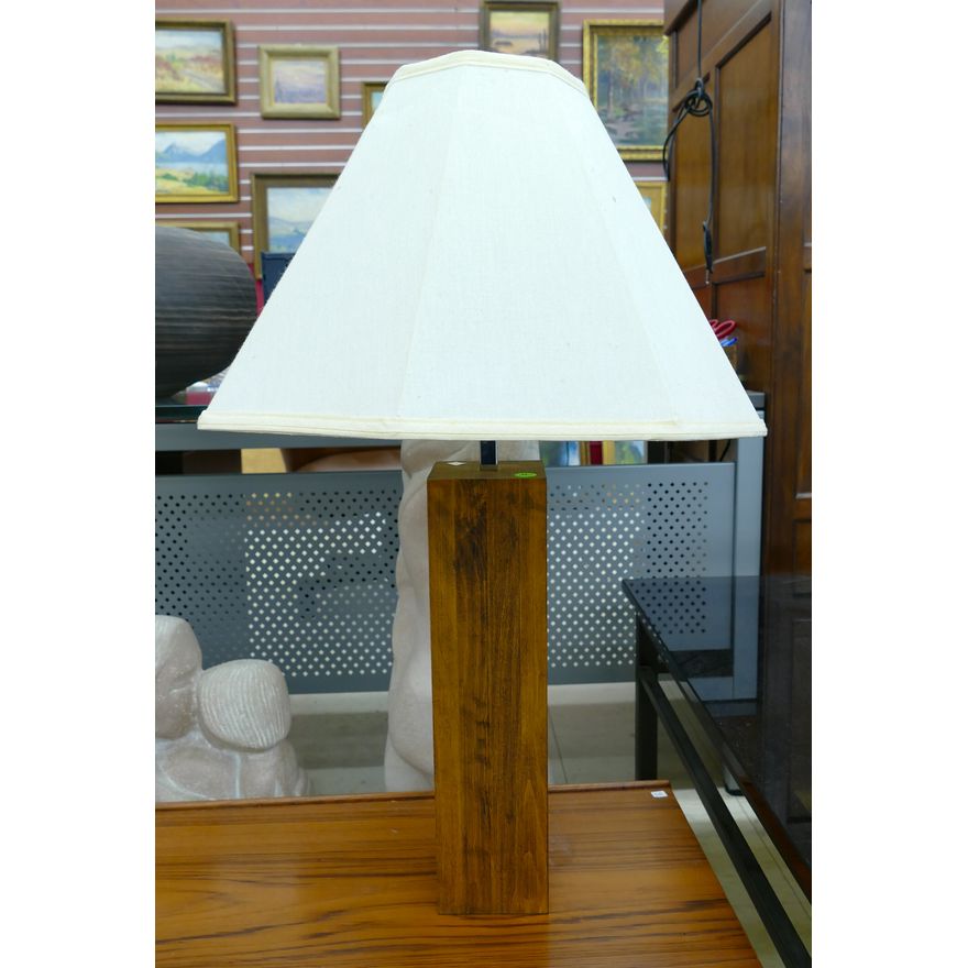 Mid Century Walnut Table Lamp 29''
