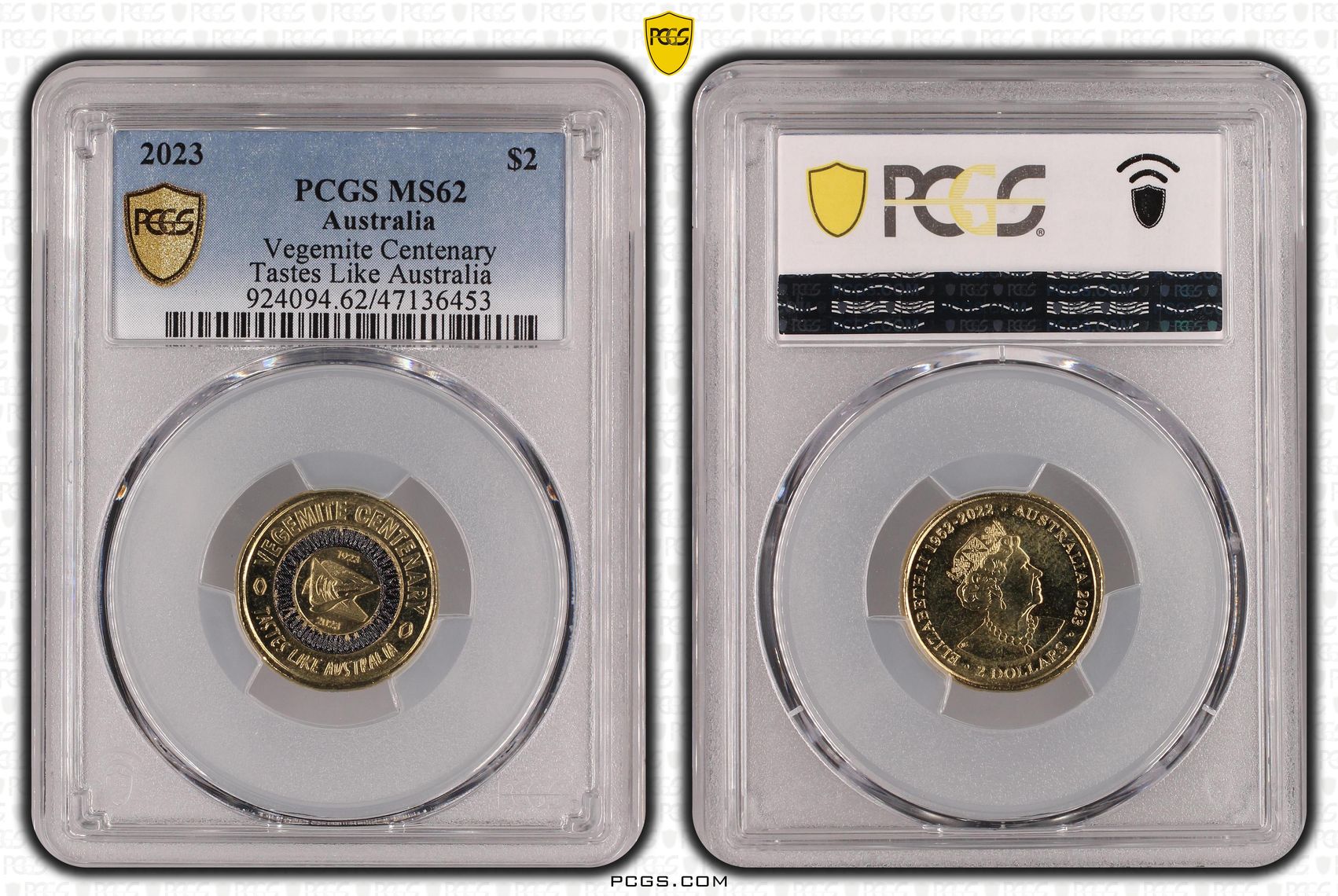 Elizabeth II, Vegemite Centenary , Two Dollar, 2023, PCGS MS62