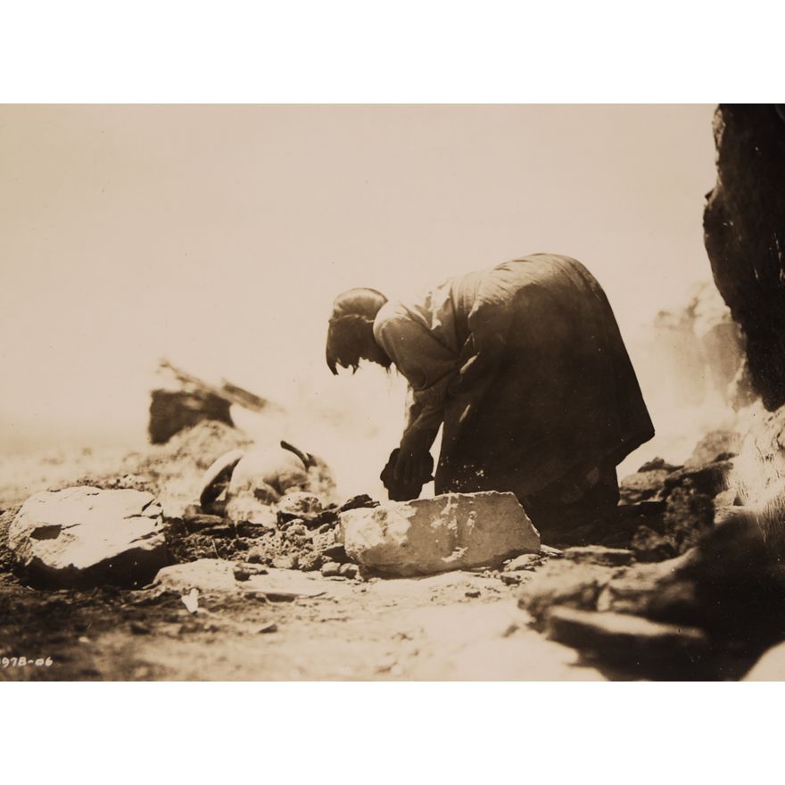 Edward Curtis ''Nampeyo Building Her Kiln'' Silver Photo