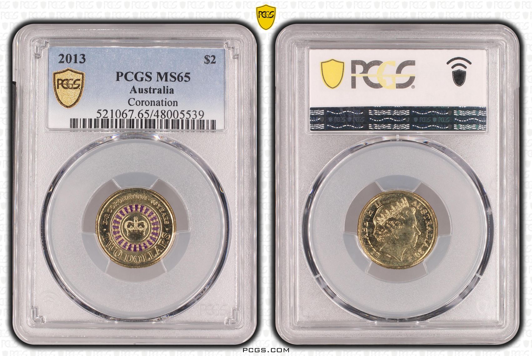 Coronation Colorized , Two Dollar, 2013, PCGS MS65