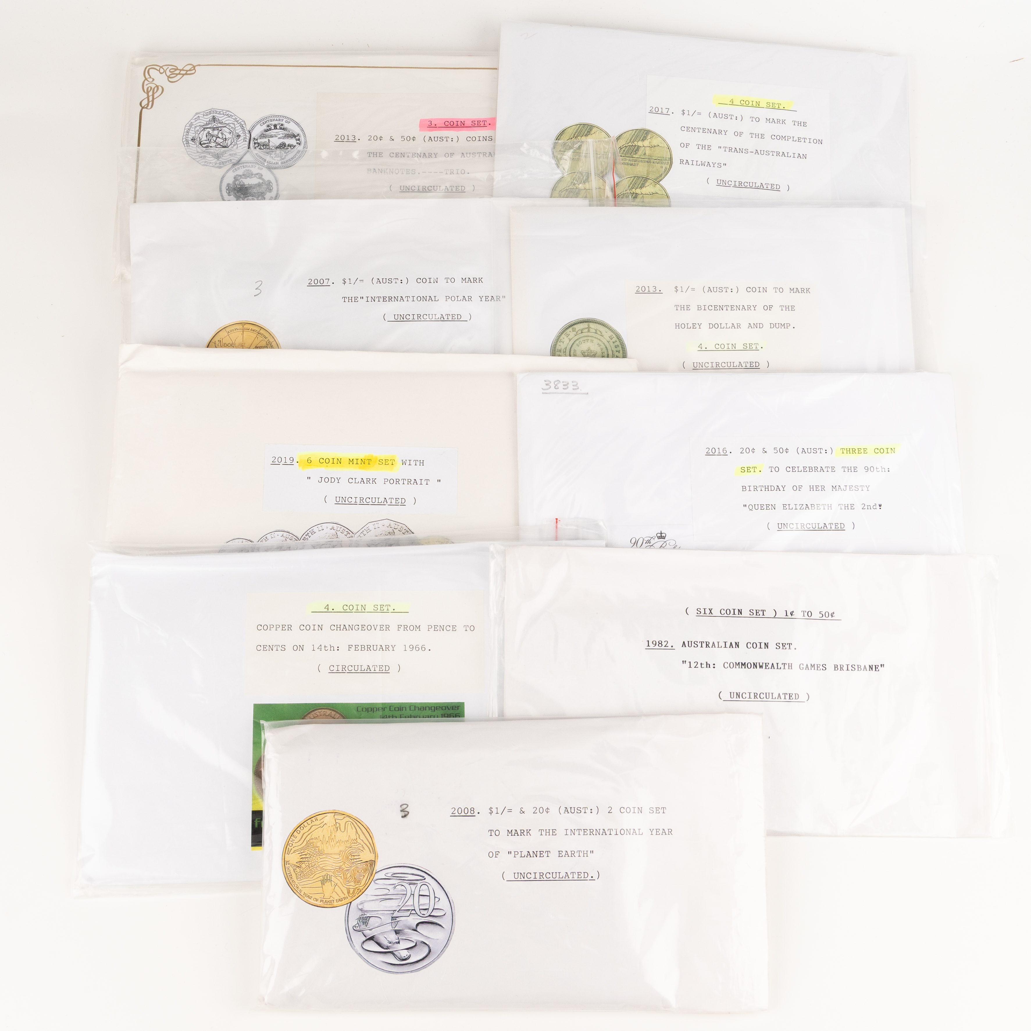 447 · Elizabeth II, Various Commemoratives, One Cent - Two Dollars, 1966 - 2019, UNC