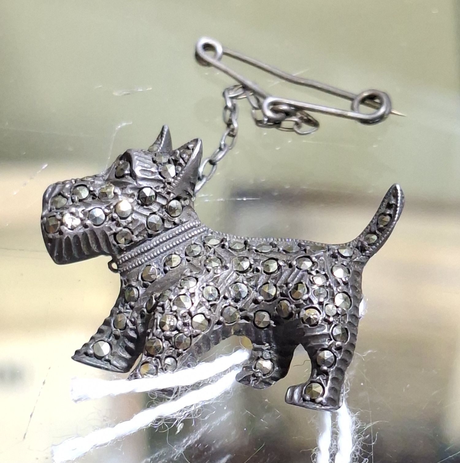Sterling Silver Marcasite Brooch