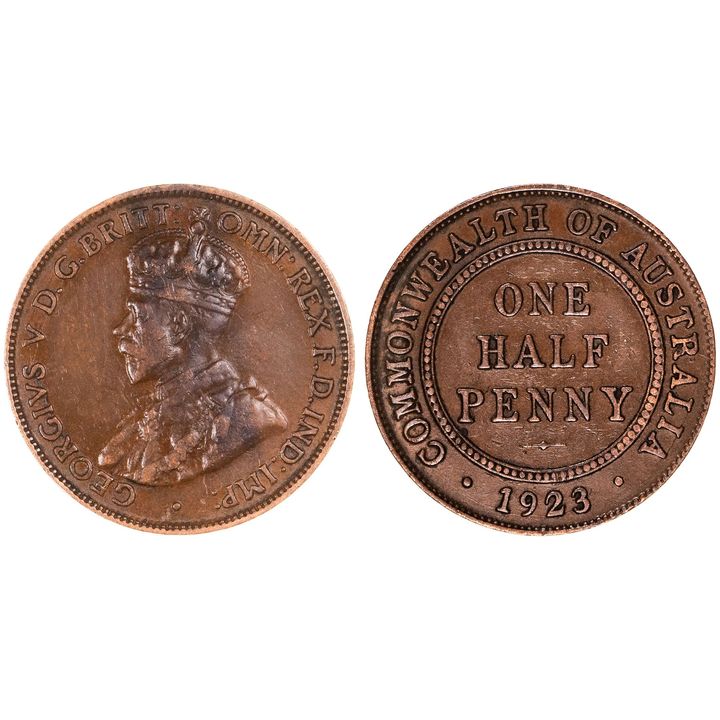 George V, Halfpenny, 1923,  gVF