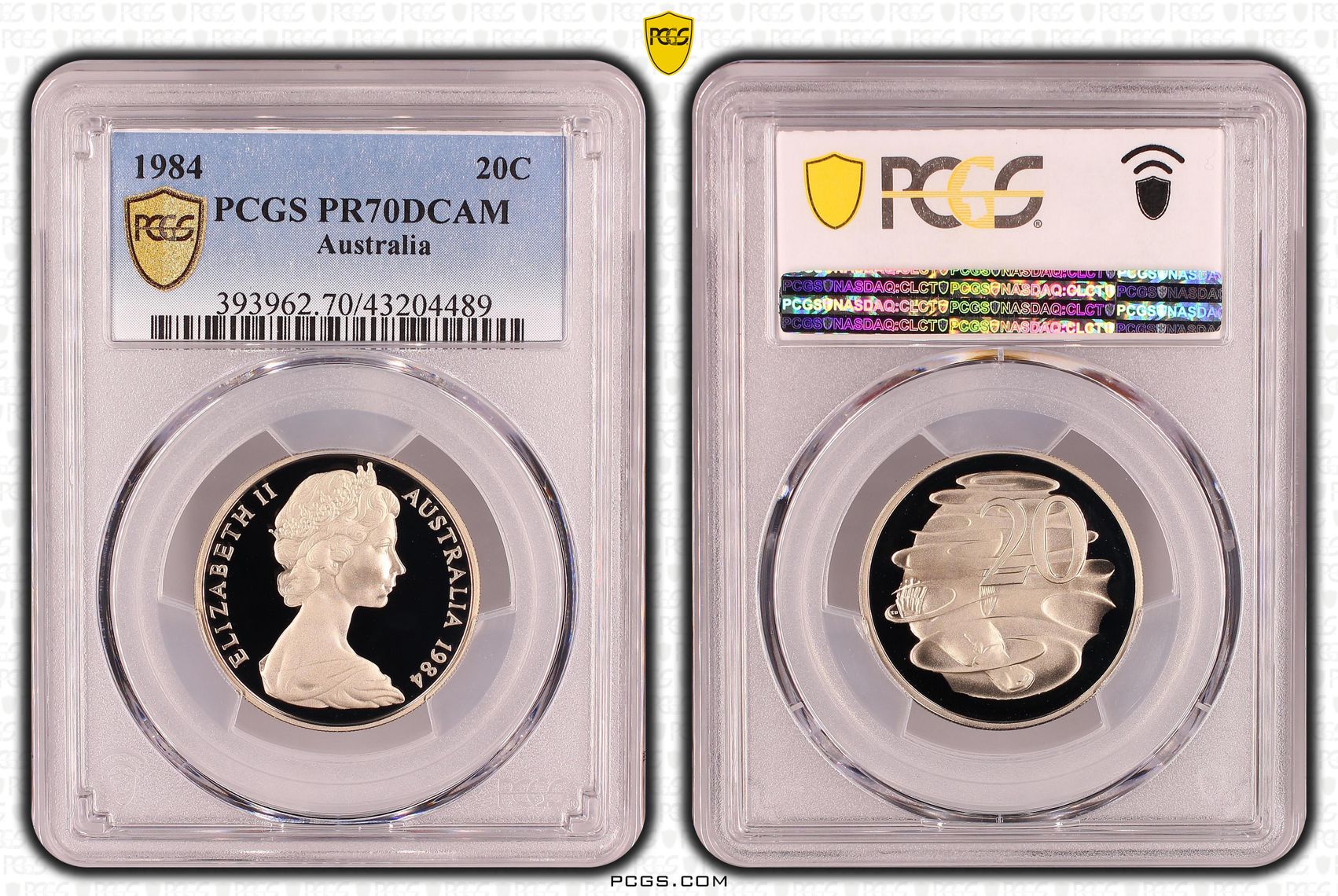 1984 Australia Twenty Cent, 20c PCGS - PR70DCAM POP 17/0 -489