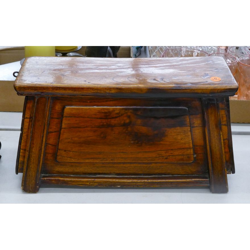 Old Chinese Elmwood Merchent Bench with Drawers 9''x17''