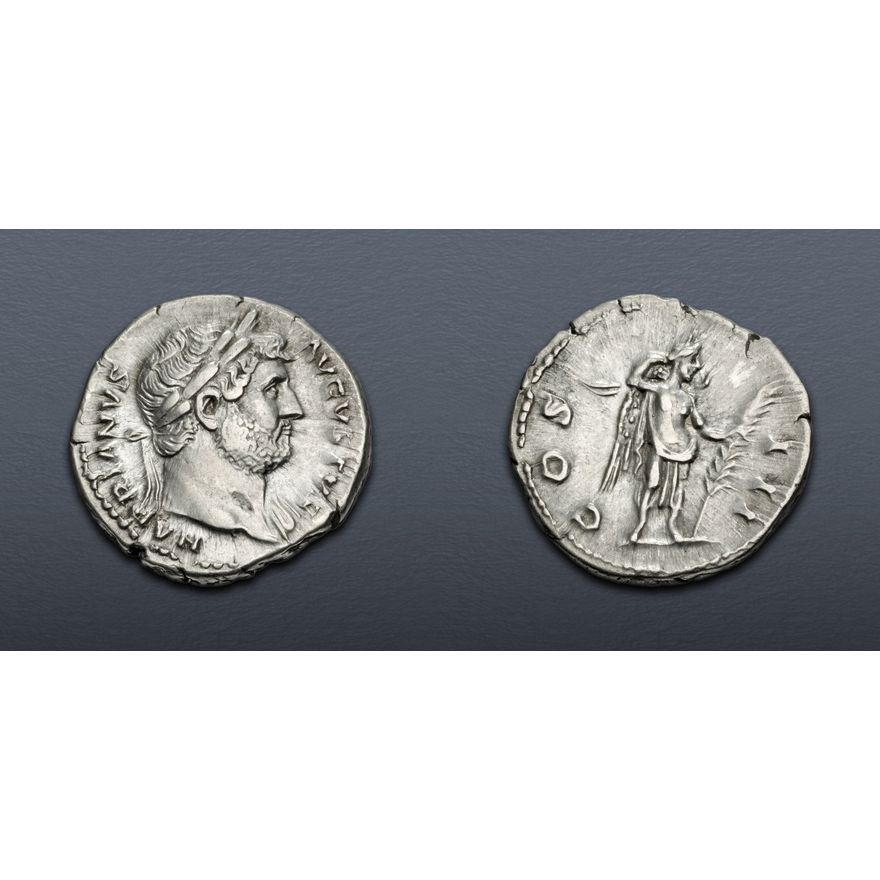 Hadrian Colors Hadrian. AD 117-138. AR Denarius (18.5mm, 3.58 g, 6h). Rome mint ...