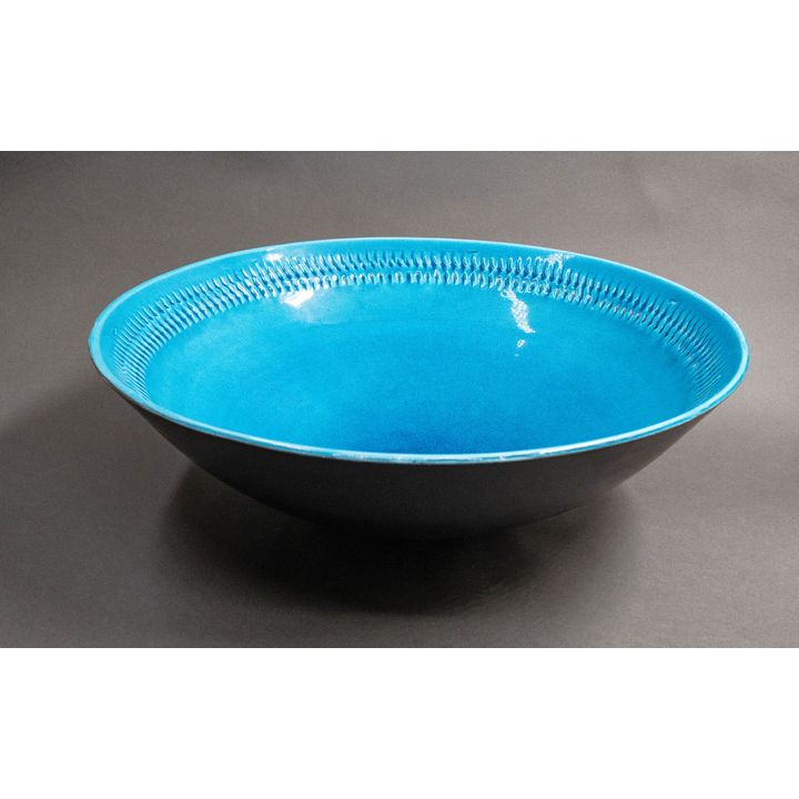 Len Castle - Large alkaline blue bowl