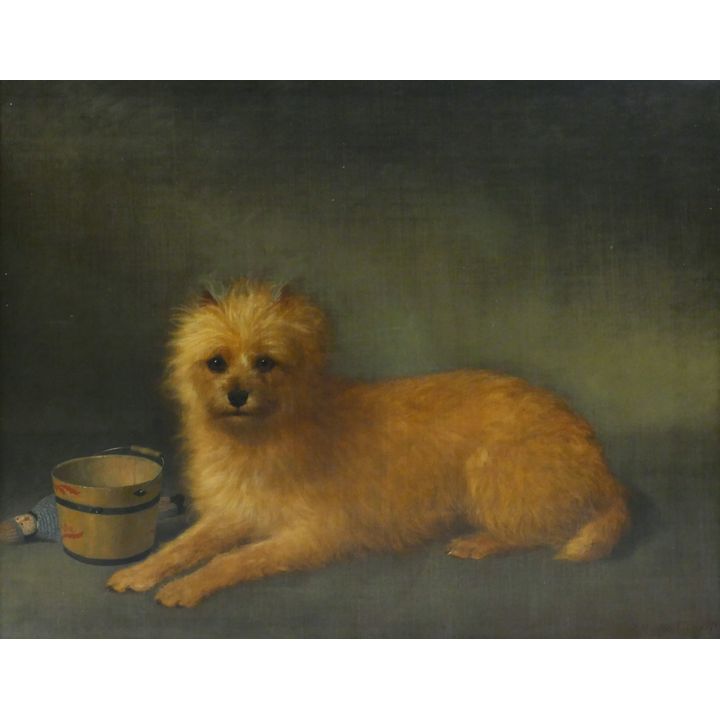 Thomas Hewes Hinckley ''Reclining Dog Portrait" Oil
