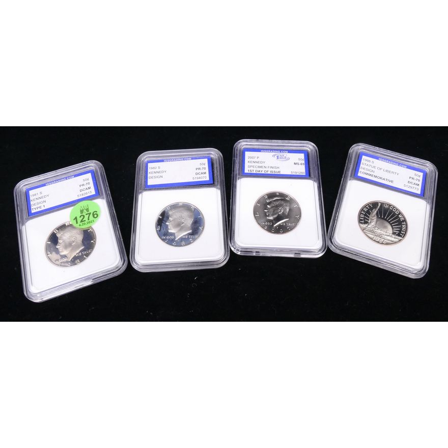 4pc Graded US Half Dollars