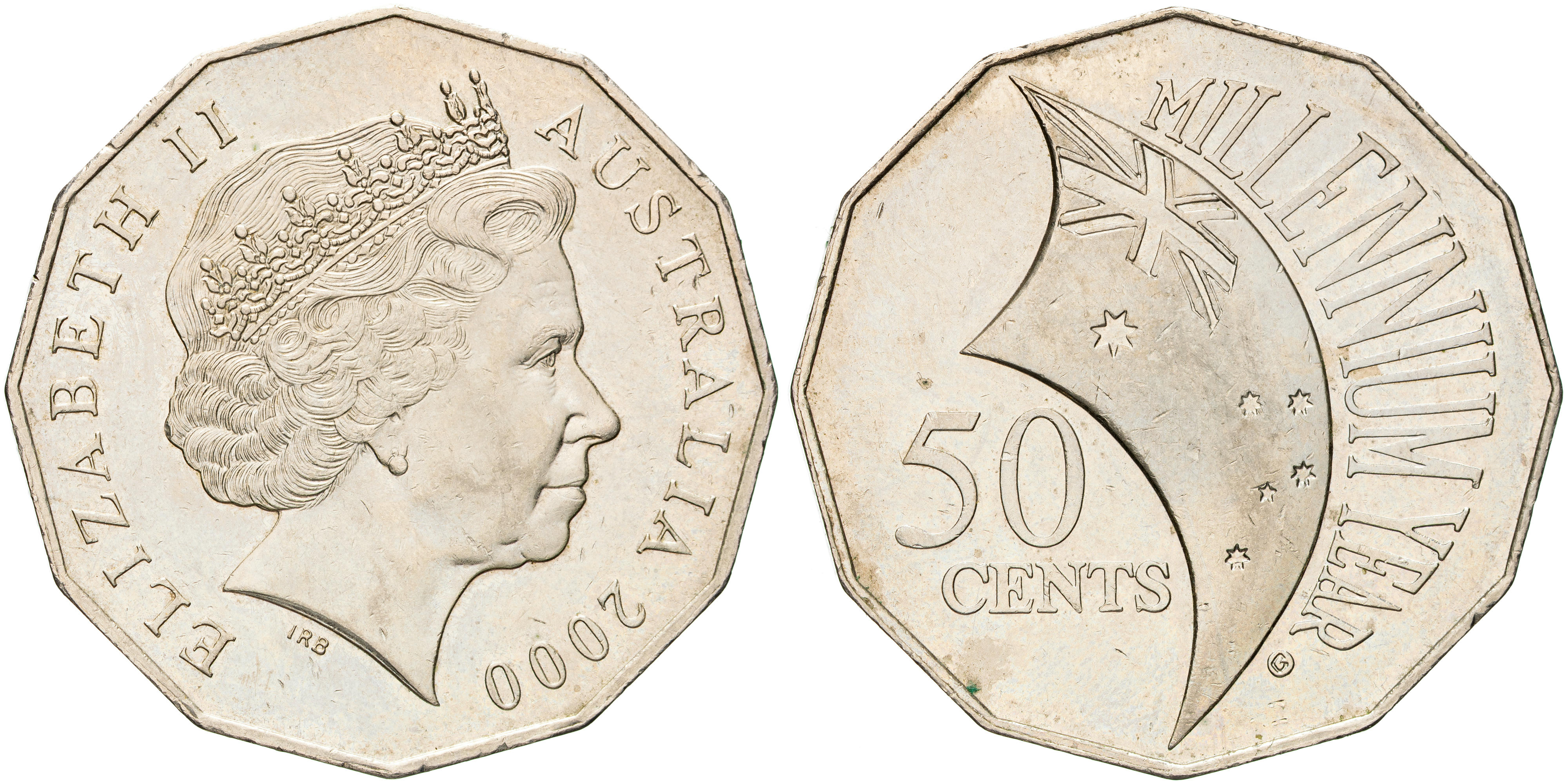 300 · Millennium - Incuse Flag, Fifty Cents, 2000,  EF