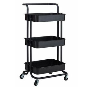 Multifunctional Trolley Kitchen Storage Rack Black|INCOMPLETE/NOT ASSEMBLED