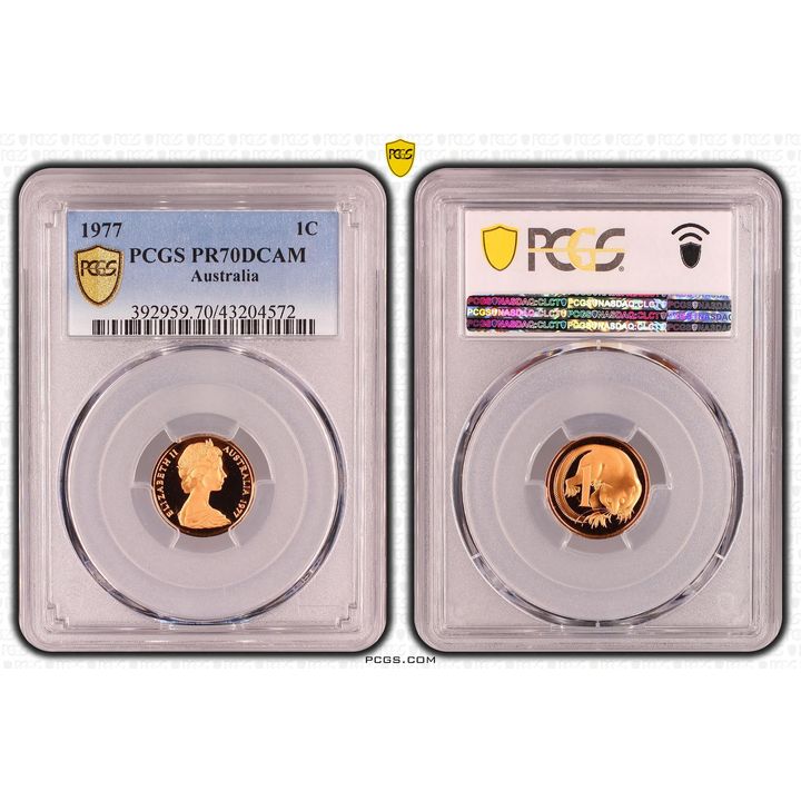 1977 Australia One Cent, 1c PCGS - PR70DCAM POP 28/0 -572
