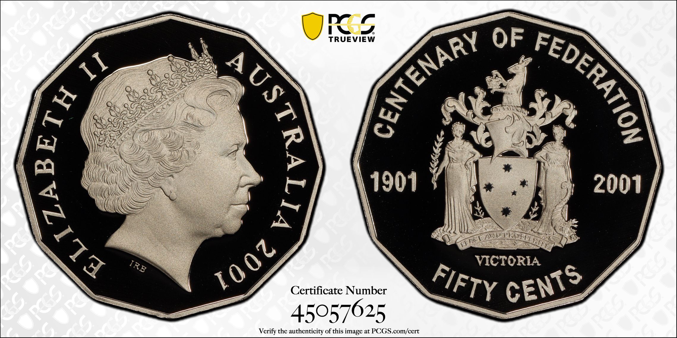 2001 Australia Fifty Cent, 50c Victoria PCGS - PR70DCAM POP 32/0 -625