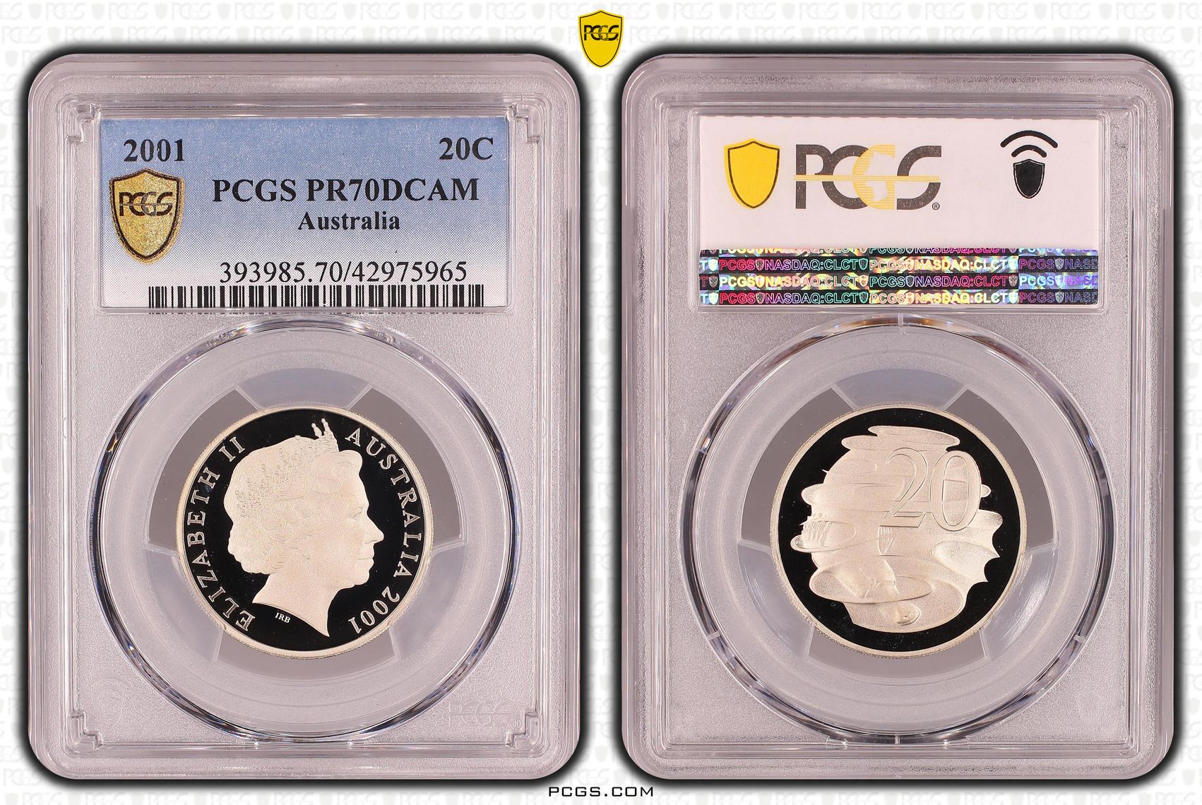 Elizabeth II, Twenty Cent, PR70DCAM , 2001 PCGS POP - 48/0
