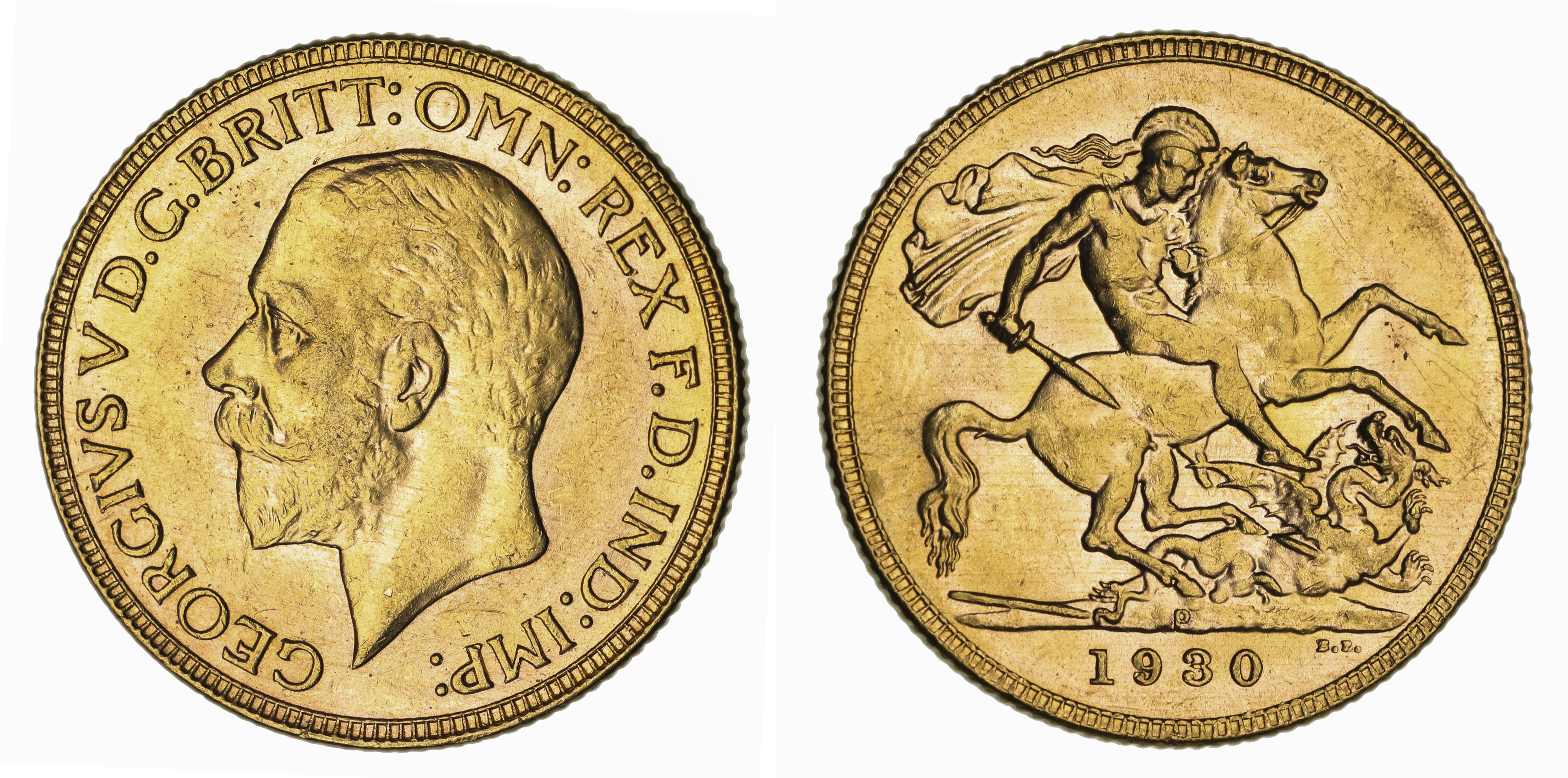 George V, St. George Reverse - Perth Mint, Sovereign, 1930, gEF