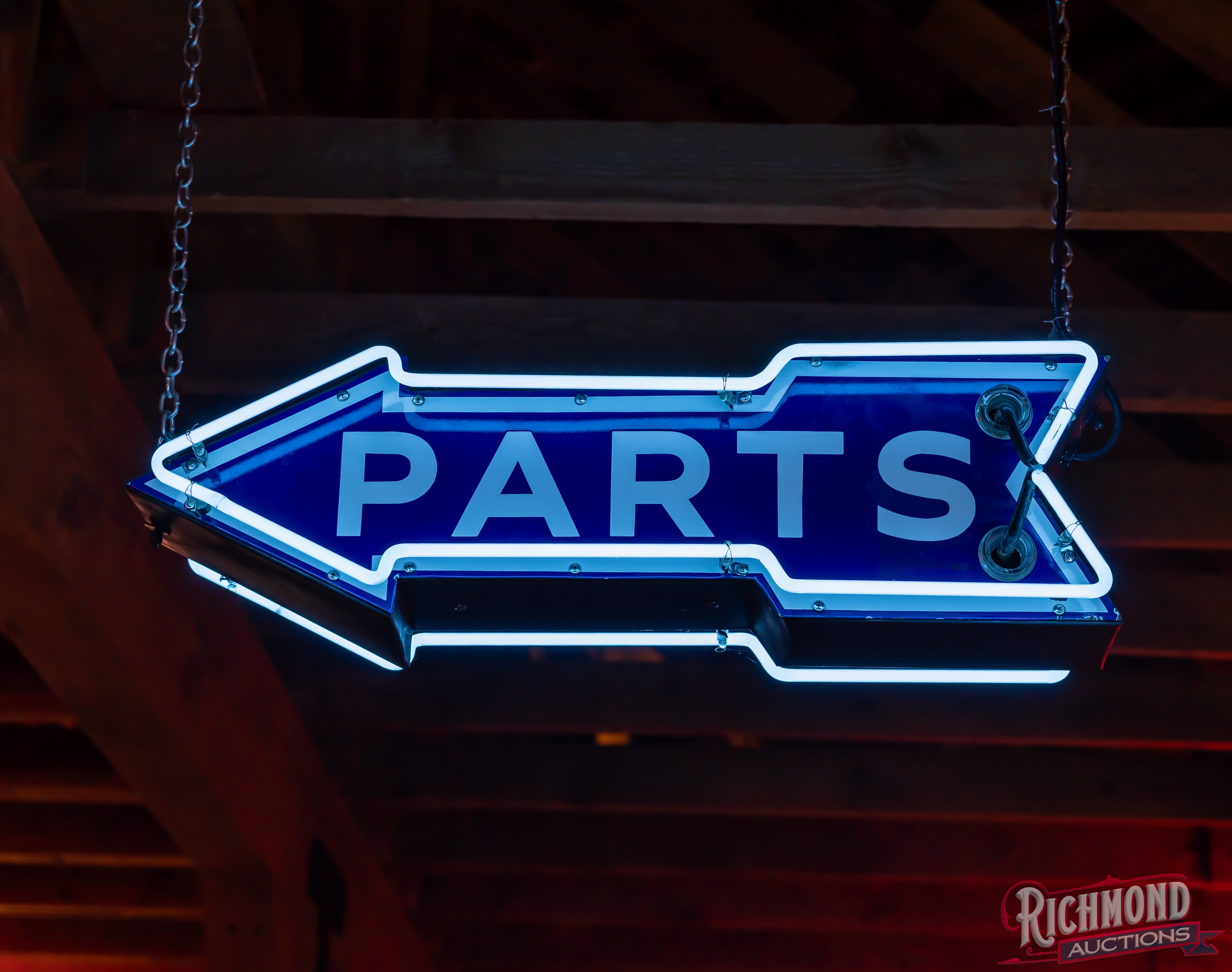 Rare Parts Die Cut Double Sided Porcelain Neon Arrow Sign | Richmond ...