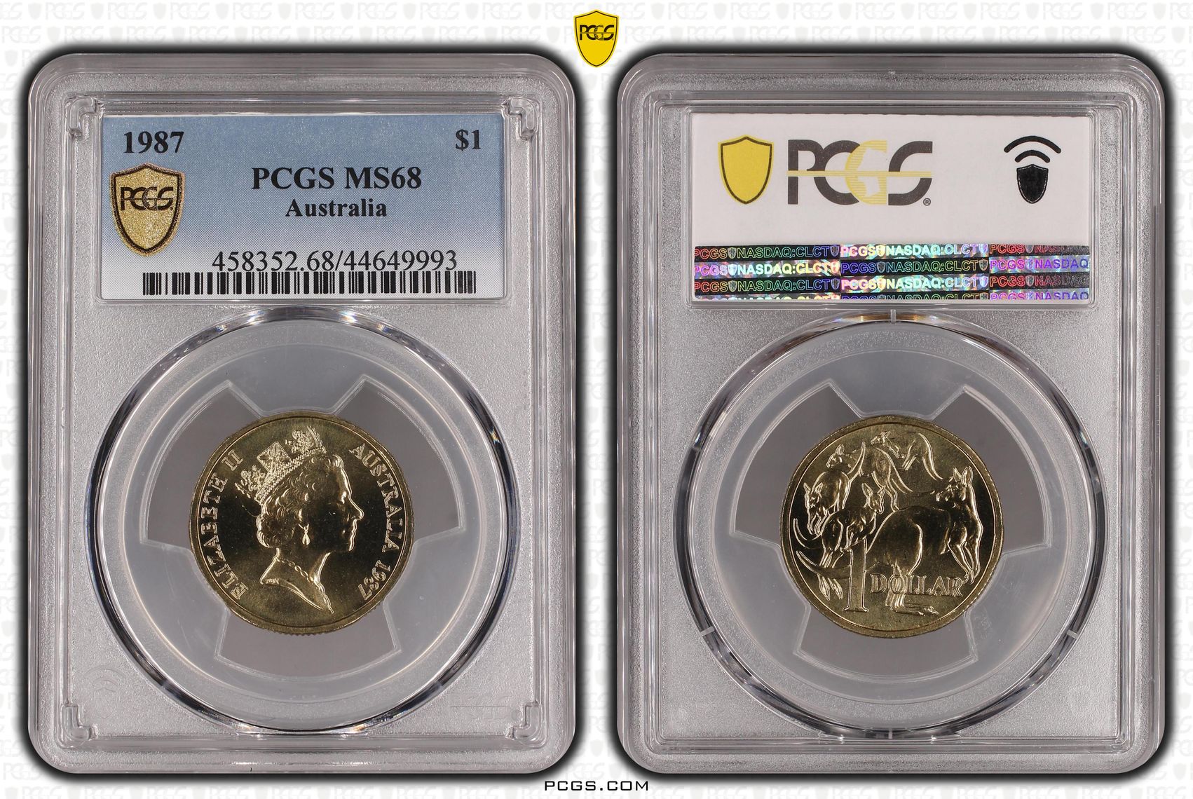 1987 Australia One Dollar, $1 PCGS - MS68 -993