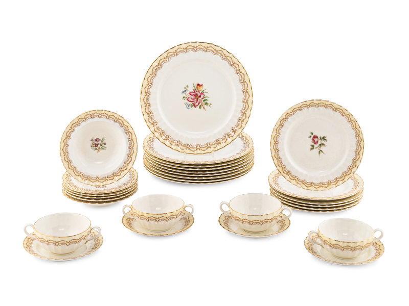 A Royal Worcester Cromwell Porcelain Dinner Service