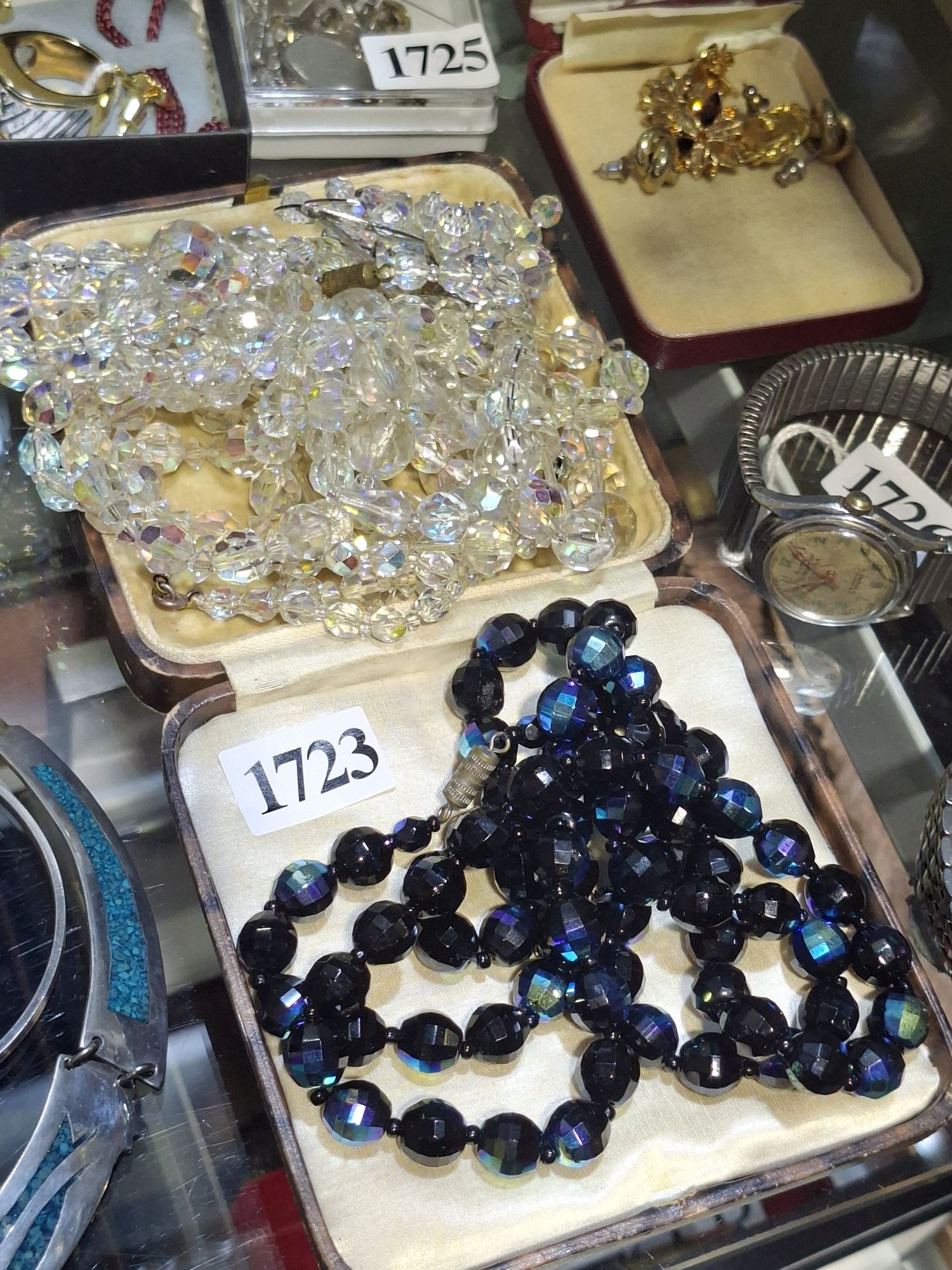 Carnival Glass And Crystal Necklaces