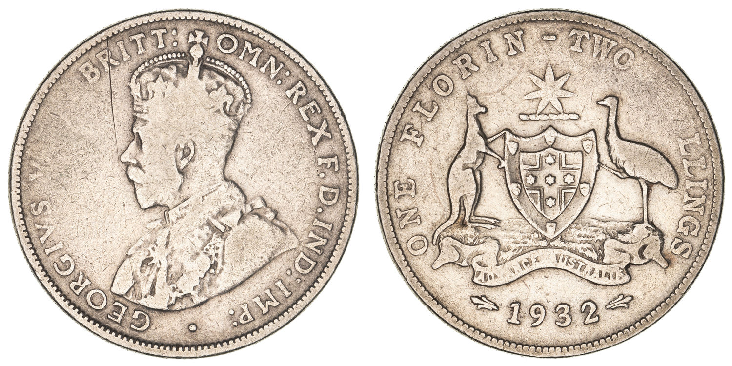 George V, Florin, 1932, aVG