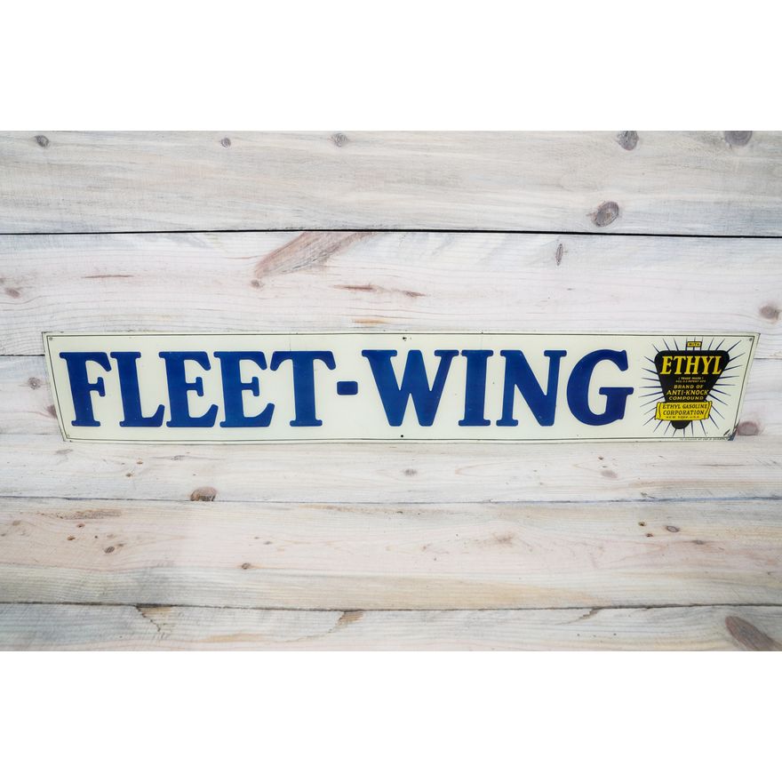 Fleet-Wing w/ Ethyl Logo Single Sided Tin Metal Tacker Sign TAC 8.75