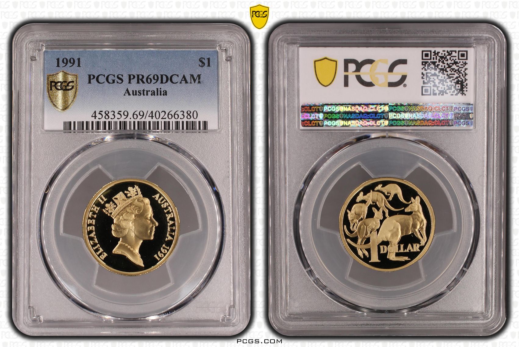 1991 Australia One Dollar, $1 PCGS - PR69DCAM -380