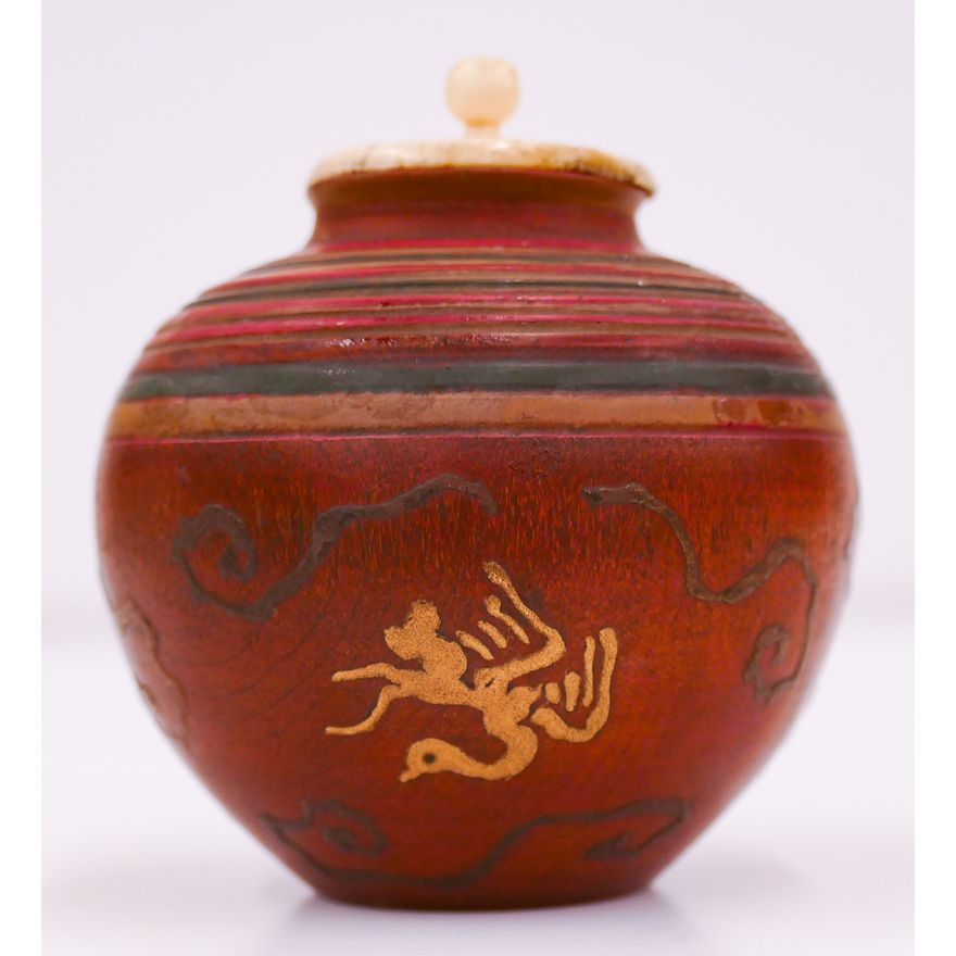 Japanese Meiji Lacquered Cha-ire Tea Caddy 3''