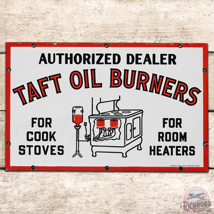 Taft Oil Burners Cook Stove Heaters Authorized Dealer SSP Sign - 9