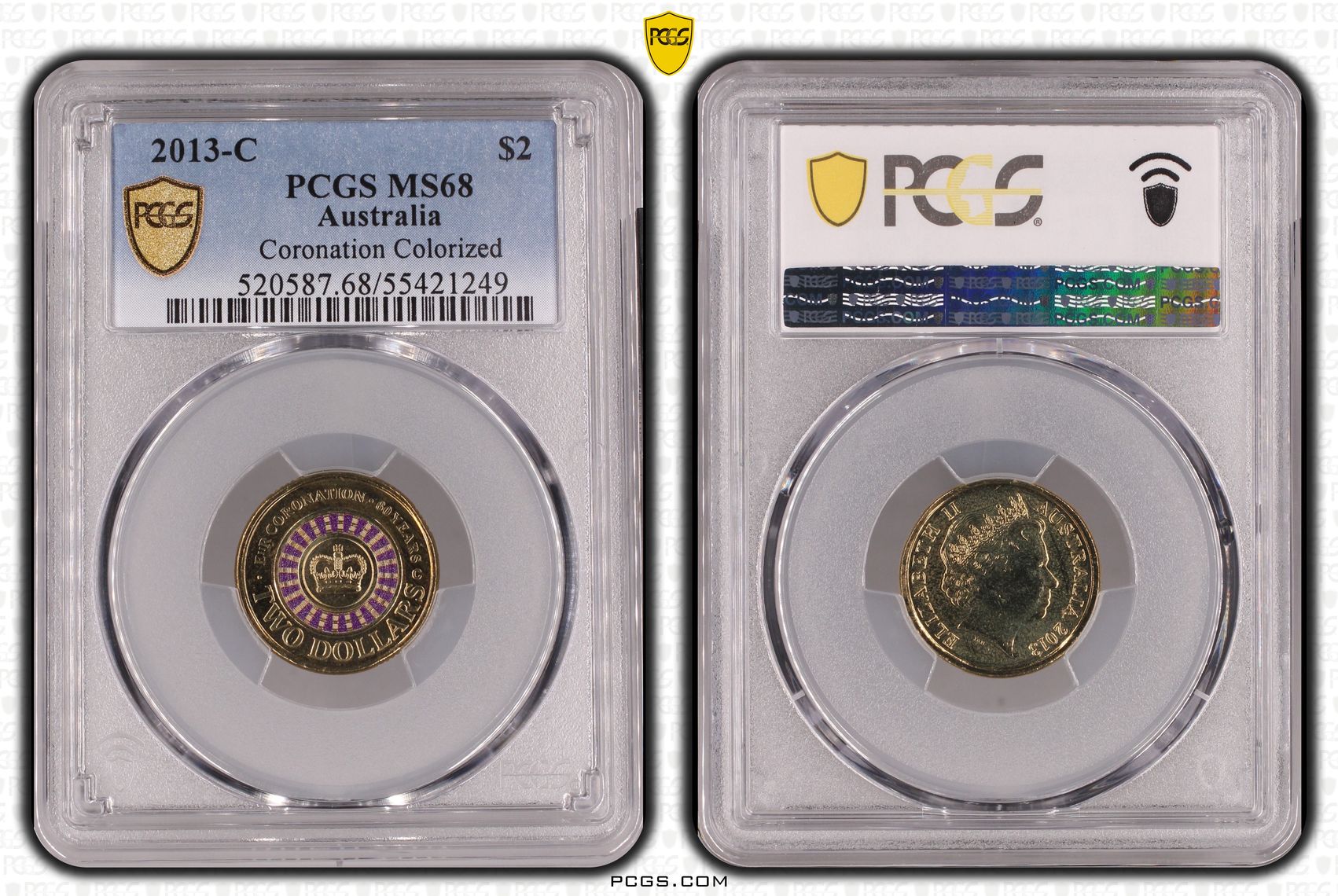Coronation Colorized, Two Dollar, 2013-C, PCGS MS68