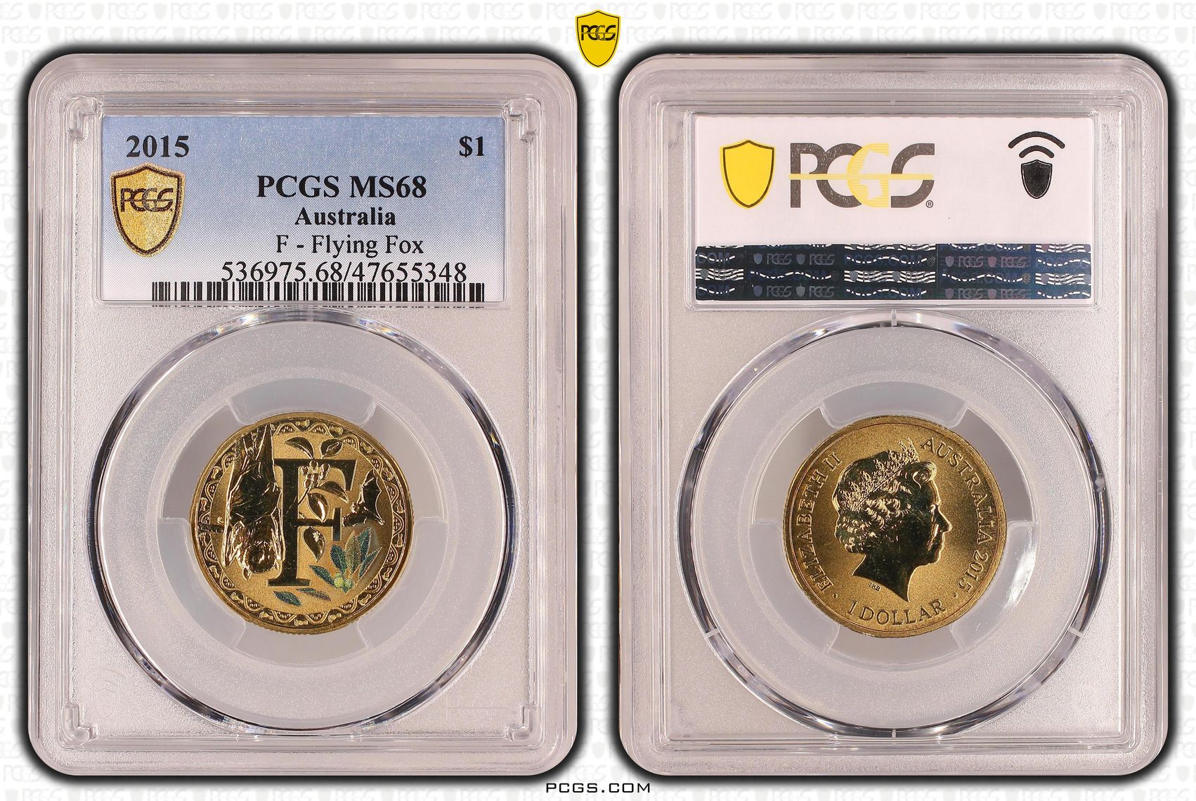 F - Flying Fox, One Dollar, 2015, PCGS MS 68
