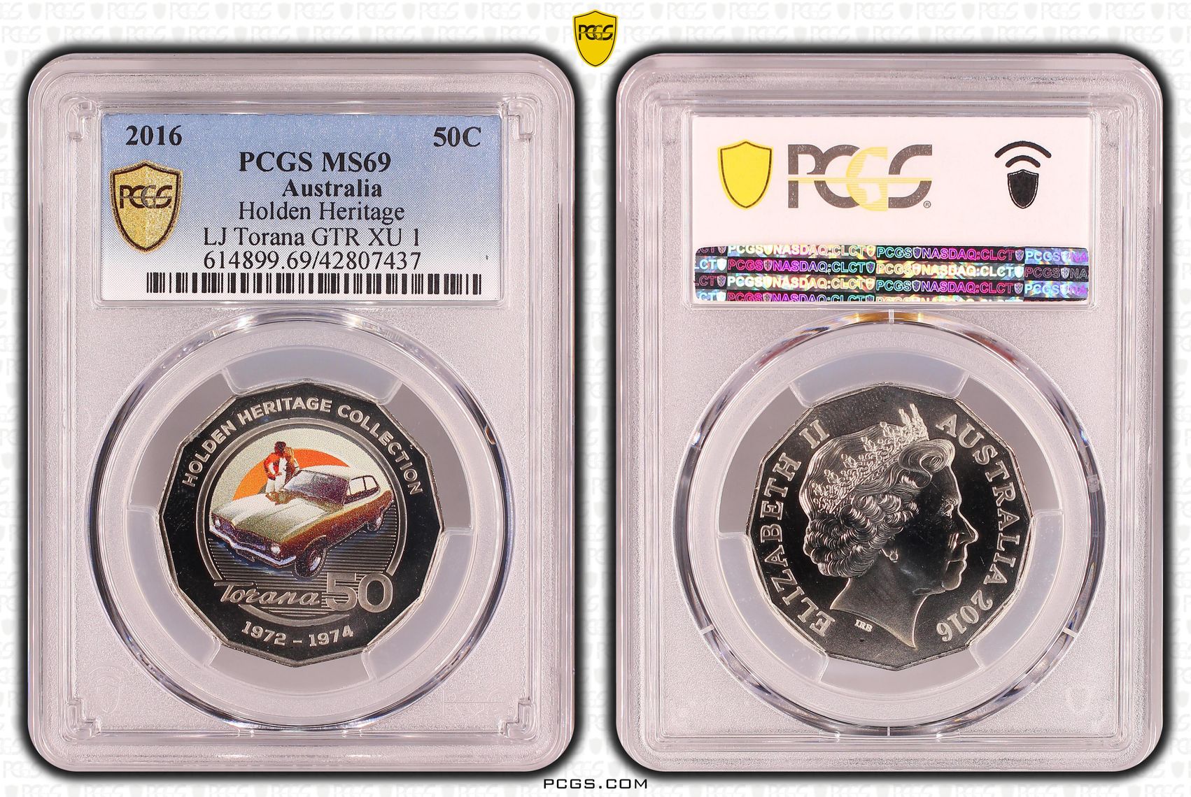 Holden Heritage - LJ Torana GTR XU 1, Fifty Cent, 2016, PCGS MS69
