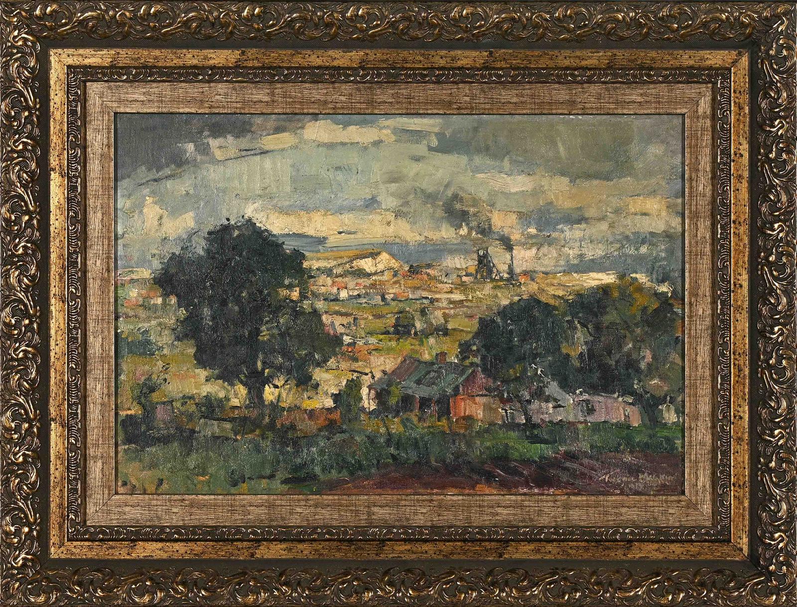 Terence McCaw (South Africa, 1913 1978), Highveld Landscape with Mine