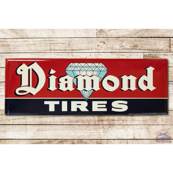 5' Diamond Tires Embossed Metal Sign TAC 9.5