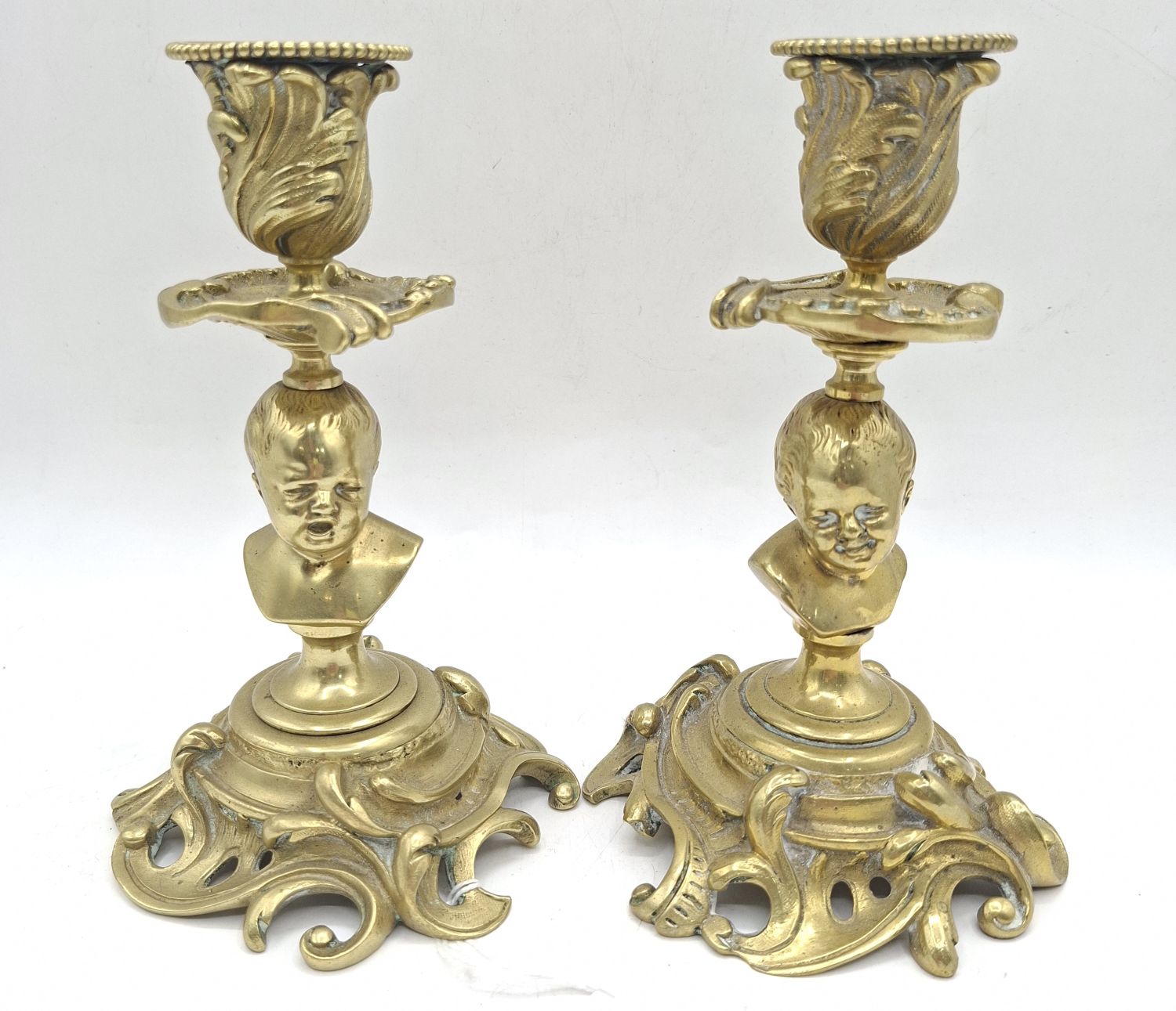 9 · A STUNNING PAIR OF SQUAT CANDLESTICKS