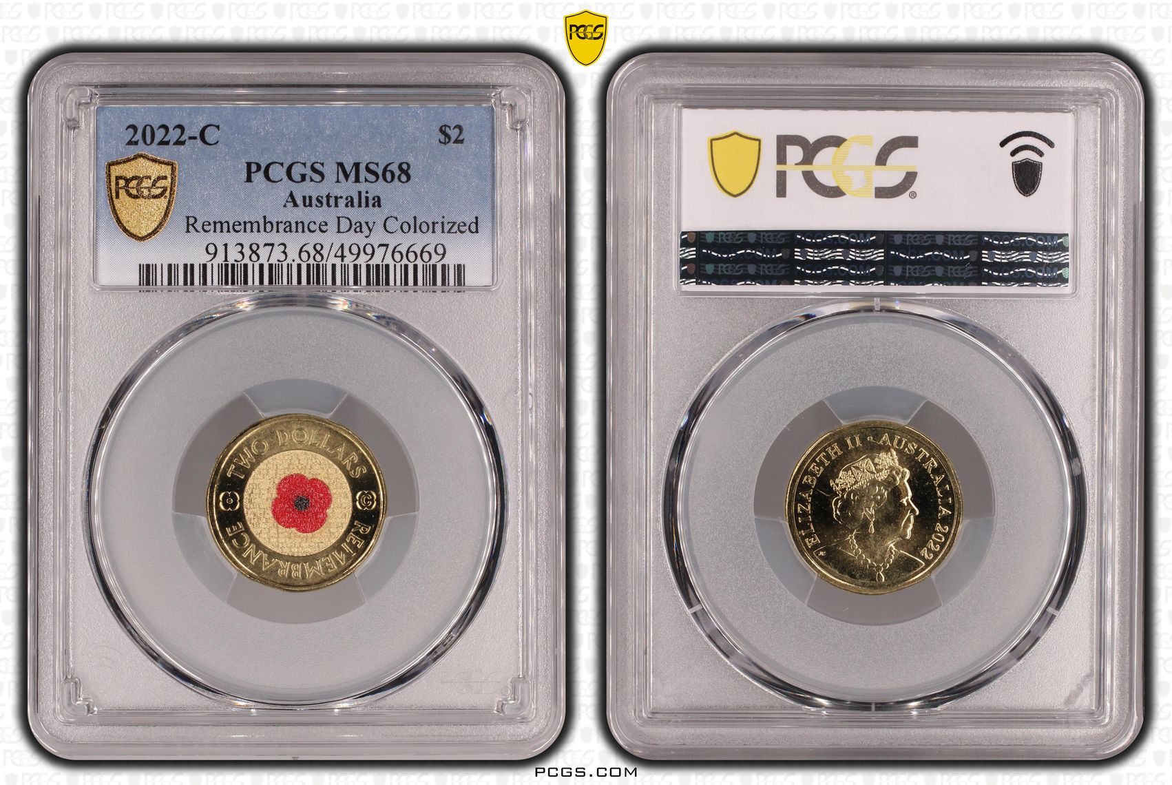 Remembrance Day Colorized , Two Dollar, 2022-C, PCGS MS68